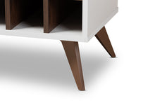 Load image into Gallery viewer, Baxton Studio Pietro Mid-Century Modern White and Brown Finished Wine Cabinet
