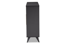Load image into Gallery viewer, Baxton Studio Pietro Mid-Century Modern Dark Grey and Oak Finished Wine Cabinet
