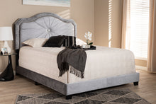 Load image into Gallery viewer, Baxton Studio Embla Modern and Contemporary Grey Velvet Fabric Upholstered King Size Bed
