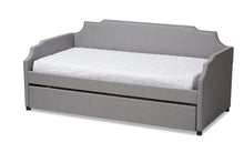 Load image into Gallery viewer, Baxton Studio Ally Modern and Contemporary Grey Fabric Upholstered Twin Size Sofa Daybed with Roll Out Trundle Guest Bed
