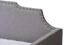 Load image into Gallery viewer, Baxton Studio Ally Modern and Contemporary Grey Fabric Upholstered Twin Size Sofa Daybed with Roll Out Trundle Guest Bed

