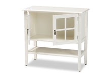 Load image into Gallery viewer, Baxton Studio Chauncey Classic and Traditional White Finished Wood and Glass 2-Door Kitchen Storage Cabinet
