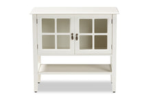 Load image into Gallery viewer, Baxton Studio Chauncey Classic and Traditional White Finished Wood and Glass 2-Door Kitchen Storage Cabinet
