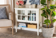 Load image into Gallery viewer, Baxton Studio Chauncey Classic and Traditional White Finished Wood and Glass 2-Door Kitchen Storage Cabinet
