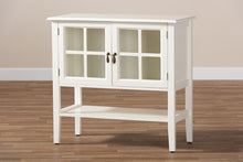 Load image into Gallery viewer, Baxton Studio Chauncey Classic and Traditional White Finished Wood and Glass 2-Door Kitchen Storage Cabinet
