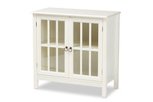 Load image into Gallery viewer, Baxton Studio Kendall Classic and Traditional White Finished Wood and Glass Kitchen Storage Cabinet
