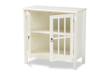 Load image into Gallery viewer, Baxton Studio Kendall Classic and Traditional White Finished Wood and Glass Kitchen Storage Cabinet
