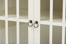 Load image into Gallery viewer, Baxton Studio Kendall Classic and Traditional White Finished Wood and Glass Kitchen Storage Cabinet
