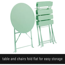 Load image into Gallery viewer, Karlee 3Pc Indoor/Outdoor Metal Bistro Set Mint - Bistro Table &amp; 2 Chairs
