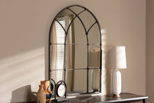 Load image into Gallery viewer, Baxton Studio Tova Vintage Farmhouse Antique Silver Finished Arched Window Accent Wall Mirror
