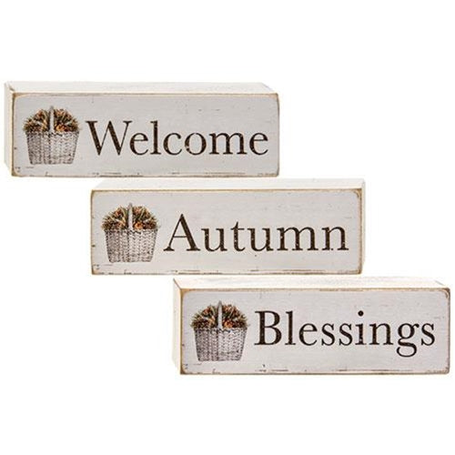 Welcome Autumn Blessing Block 3 asstd. (Pack of 4)