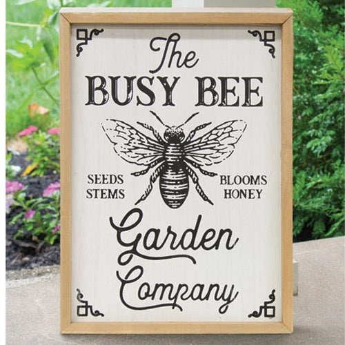 Busy Bee Garden Company Wood Wall Sign