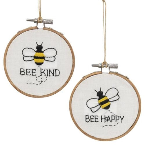 Bee Sampler Ornament 2 Asstd. (Pack of 4)