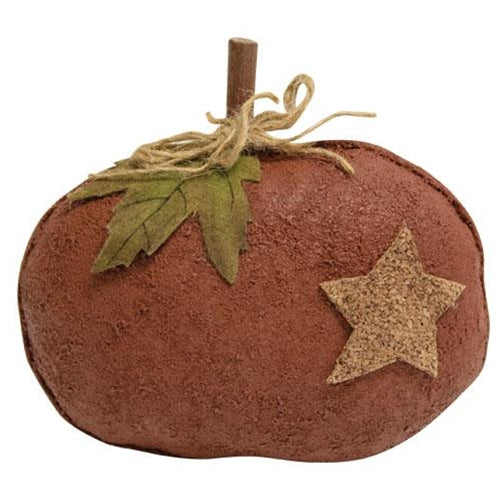 Stiffened Primitive Orange Pumpkin w/Star (Pack of 2)