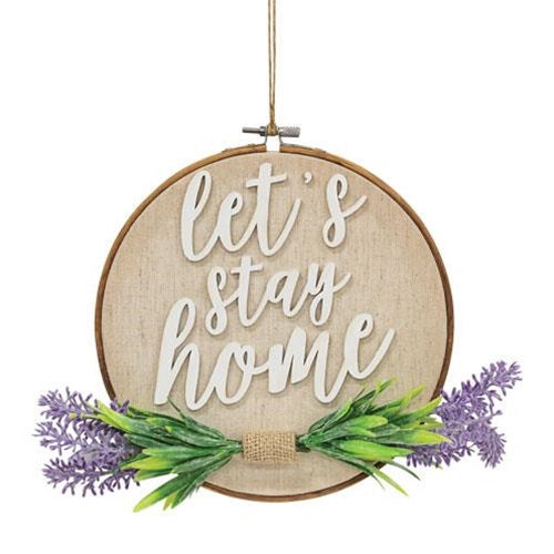 Let's Stay Home Lavender Sampler Sign (Pack of 2)