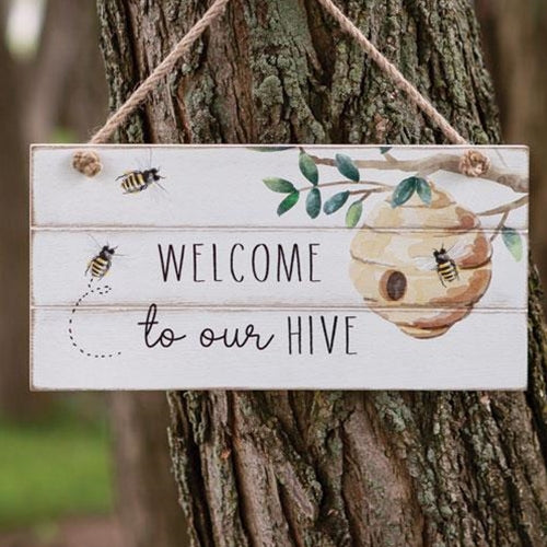 Welcome To Our Hive Distressed Shiplap Sign (Pack of 2)