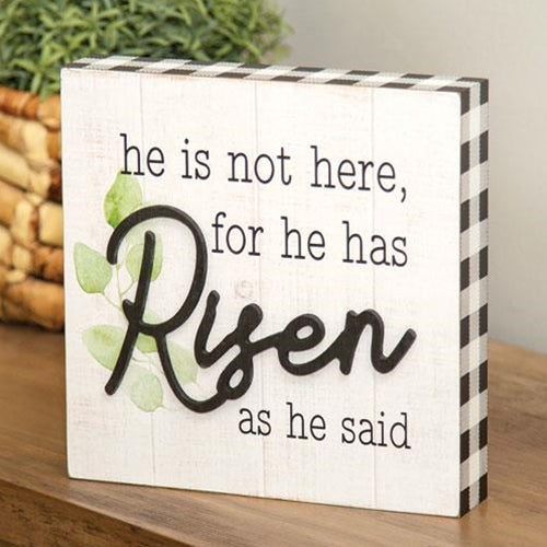 He Is Risen Box Sign (Pack of 2)