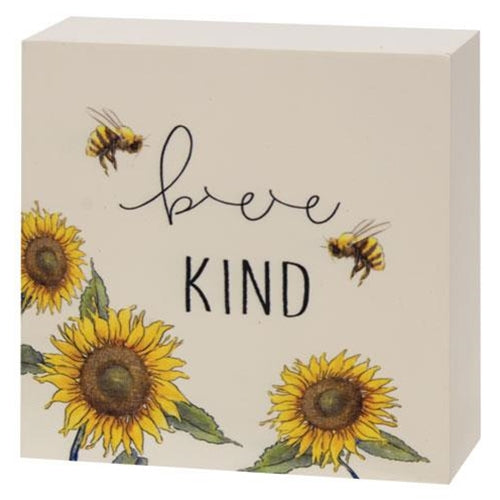 Bee Kind Sunflower Box Sign (Pack of 4)