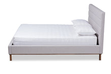 Load image into Gallery viewer, Baxton Studio Erlend Mid-Century Modern Greyish Beige Fabric Upholstered Queen Size Platform Bed
