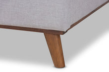 Load image into Gallery viewer, Baxton Studio Erlend Mid-Century Modern Greyish Beige Fabric Upholstered Queen Size Platform Bed
