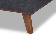 Load image into Gallery viewer, Baxton Studio Erlend Mid-Century Modern Dark Grey Fabric Upholstered Queen Size Platform Bed

