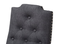 Load image into Gallery viewer, Baxton Studio Dylin Modern and Contemporary Charcoal Fabric Upholstered Button Tufted Wood Dining Chair Set of 2
