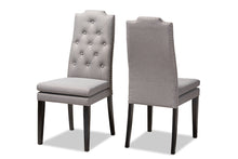 Load image into Gallery viewer, Baxton Studio Dylin Modern and ContemporaryGray Fabric Upholstered Button Tufted Wood Dining Chair Set of 2
