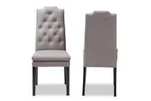 Load image into Gallery viewer, Baxton Studio Dylin Modern and ContemporaryGray Fabric Upholstered Button Tufted Wood Dining Chair Set of 2
