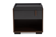 Load image into Gallery viewer, Baxton Studio Rikke Modern and Contemporary Two-Tone Gray and Walnut Finished Wood 1-Drawer Nightstand
