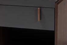 Load image into Gallery viewer, Baxton Studio Rikke Modern and Contemporary Two-Tone Gray and Walnut Finished Wood 1-Drawer Nightstand
