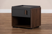 Load image into Gallery viewer, Baxton Studio Rikke Modern and Contemporary Two-Tone Gray and Walnut Finished Wood 1-Drawer Nightstand
