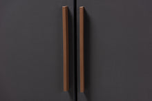 Load image into Gallery viewer, Baxton Studio Rikke Modern and Contemporary Two-Tone Gray and Walnut Finished Wood 7-Shelf Wardrobe Storage Cabinet
