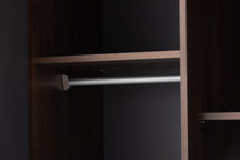 Load image into Gallery viewer, Baxton Studio Rikke Modern and Contemporary Two-Tone Gray and Walnut Finished Wood 7-Shelf Wardrobe Storage Cabinet
