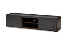 Load image into Gallery viewer, Baxton Studio Rikke Modern and Contemporary Two-Tone Gray and Walnut Finished Wood 2-Drawer TV Stand
