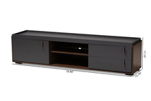 Load image into Gallery viewer, Baxton Studio Rikke Modern and Contemporary Two-Tone Gray and Walnut Finished Wood 2-Drawer TV Stand
