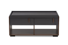 Load image into Gallery viewer, Baxton Studio Rikke Modern and Contemporary Two-Tone Gray and Walnut Finished Wood 2-Drawer Coffee Table
