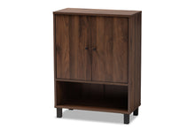 Load image into Gallery viewer, Baxton Studio Rossin Modern and Contemporary Walnut Brown Finished 2-Door Wood Entryway Shoe Storage Cabinet
