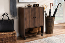 Load image into Gallery viewer, Baxton Studio Rossin Modern and Contemporary Walnut Brown Finished 2-Door Wood Entryway Shoe Storage Cabinet
