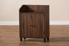 Load image into Gallery viewer, Baxton Studio Rossin Modern and Contemporary Walnut Brown Finished 2-Door Wood Entryway Shoe Storage Cabinet with Open Shelf
