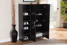 Load image into Gallery viewer, Baxton Studio Marine Modern and Contemporary Wenge Dark Brown Finished 2-Door Wood Entryway Shoe Storage Cabinet with Open Shelves
