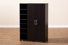 Load image into Gallery viewer, Baxton Studio Marine Modern and Contemporary Wenge Dark Brown Finished 2-Door Wood Entryway Shoe Storage Cabinet with Open Shelves
