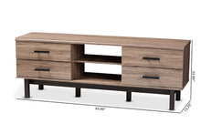 Load image into Gallery viewer, Baxton Studio Arend Modern and Contemporary Two-Tone Oak and Ebony Wood 4-Drawer TV Stand
