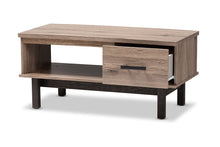Load image into Gallery viewer, Baxton Studio Arend Modern and Contemporary Two-Tone Oak Brown and Black Wood 1-Drawer Coffee Table
