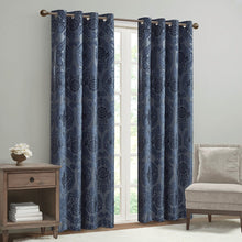 Load image into Gallery viewer, Amelia Knitted Jacquard Paisley Total Blackout Grommet Top Curtain Panel - SS40-0207
