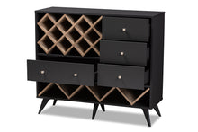 Load image into Gallery viewer, Baxton Studio Savino Mid-Century Modern Dark Grey and Oak Finished Wood Wine Cabinet
