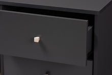 Load image into Gallery viewer, Baxton Studio Savino Mid-Century Modern Dark Grey and Oak Finished Wood Wine Cabinet
