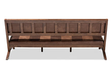 Load image into Gallery viewer, Baxton Studio Rovelyn Rustic Brown Faux Leather Upholstered Walnut Finished Wood Sofa
