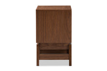 Load image into Gallery viewer, Baxton Studio Svante Mid-Century Modern Walnut Brown and Dark Gray Finished Wood 1-Drawer Nightstand
