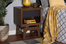 Load image into Gallery viewer, Baxton Studio Svante Mid-Century Modern Walnut Brown and Dark Gray Finished Wood 1-Drawer Nightstand

