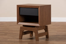 Load image into Gallery viewer, Baxton Studio Svante Mid-Century Modern Walnut Brown and Dark Gray Finished Wood 1-Drawer Nightstand
